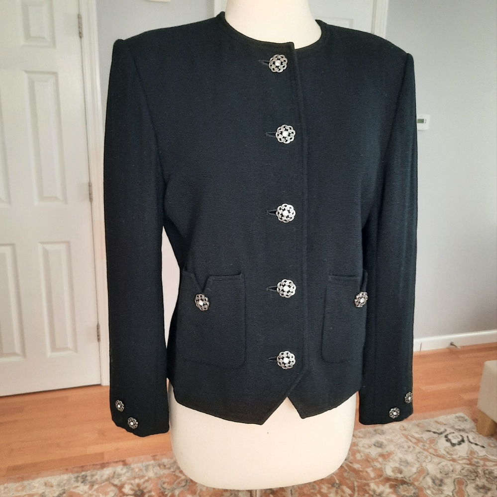 Herbert Grossman black wool cropped jacket